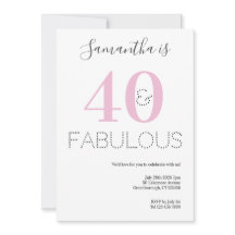 40.º cumpleaños 40 y fabuloso Fiesta rosado