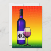 40.º cumpleaños : botella de vino de media tonalid