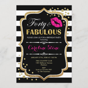 Invitación 40.º cumpleaños - Cuarenta fabulosos oro rosado ne