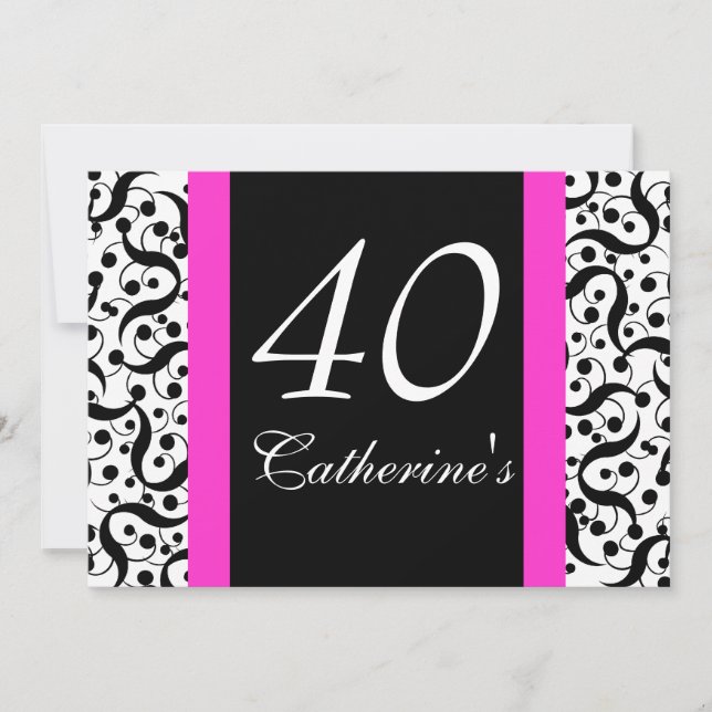 Invitación 40.º cumpleaños elegante cualquier celebración de  (Anverso)