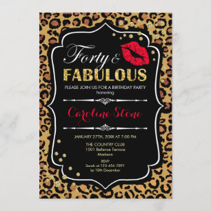 Invitación 40.º cumpleaños - Impresión de 40 fabulosos leopar