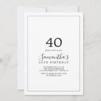 40.º cumpleaños minimalista