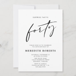 Invitación 40.º cumpleaños Moda Fiesta sorpresa guión moderno