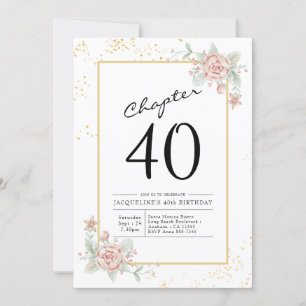 Invitación 40.º cumpleaños Rubor Floral