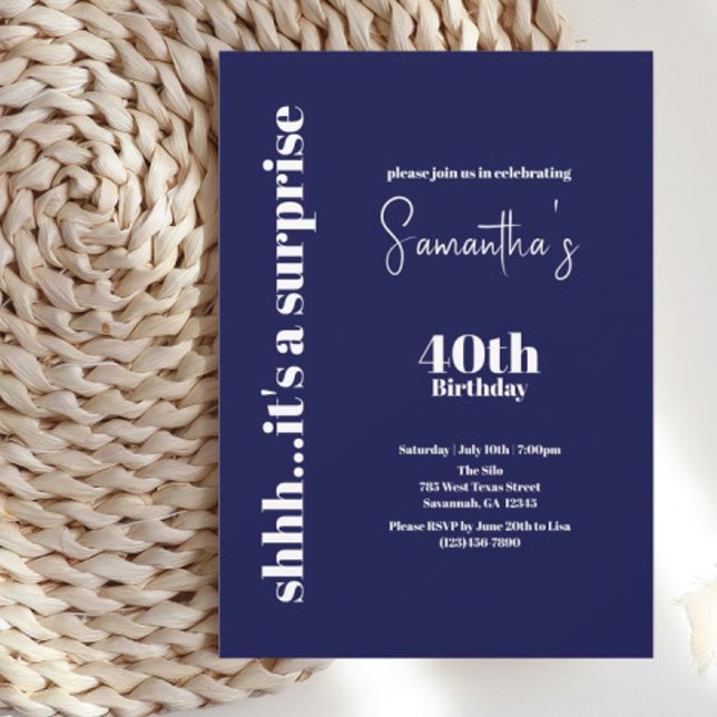 Invitación 40.º cumpleaños sorpresa de la Marina Moderna (Subido por el creador)