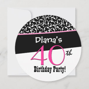 Invitación 40.º cumpleaños SWIRLY Modern Template A05