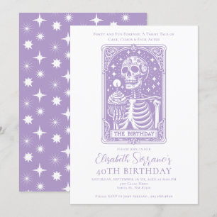 Invitación 40.º cumpleaños Tarot Lavender gótico