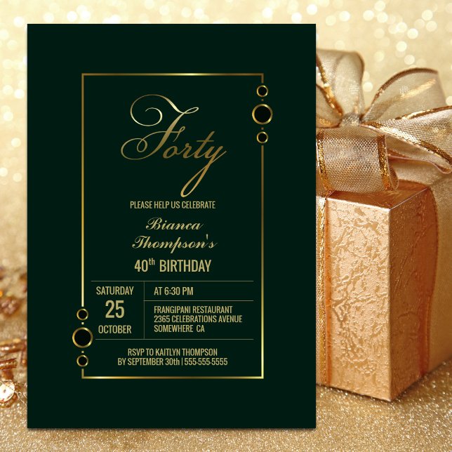 Invitación 40.º Día Verde con Fiesta del marco dorado (Subido por el creador)