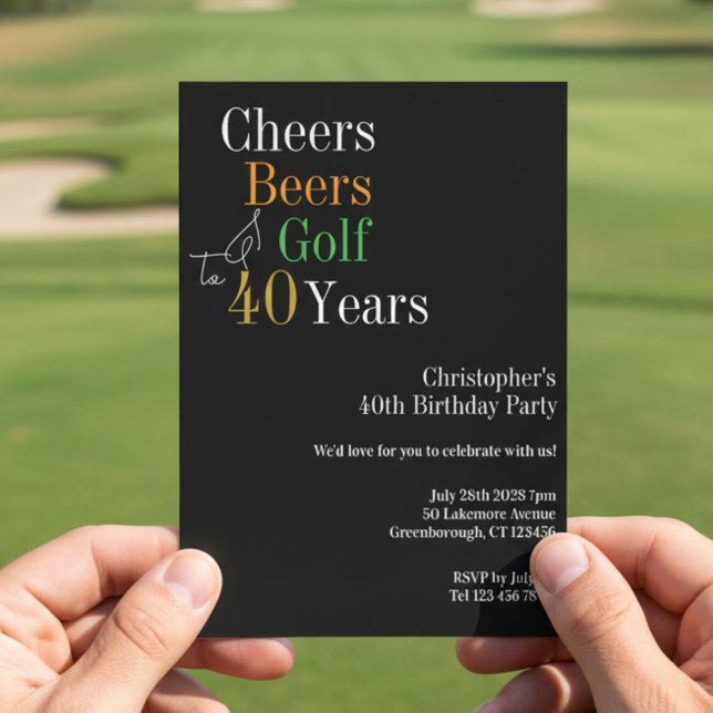 Invitación 40.º Fiesta de Cervezas de Golf de Cumpleaños (Subido por el creador)