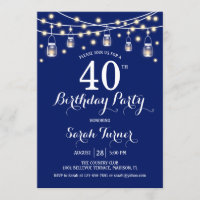 40.º Fiesta de cumpleaños - Azul marino