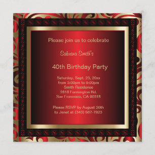 Invitación 40.º Fiesta de cumpleaños DIY Textos