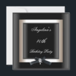 Invitación 40.º Fiesta de cumpleaños elegante barba de joyas<br><div class="desc">40.º Fiesta de cumpleaños Elegante Joyas Blancas Negras Bow Elegante Clásico Todas las Ocasiones Fiestas de cumpleaños invitaciones de plantilla</div>