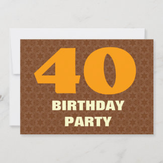Invitación 40.º Fiesta de cumpleaños Estrellas Gold Brown Ver