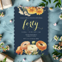 40.º Fiesta de cumpleaños Flores Naranjas botánica