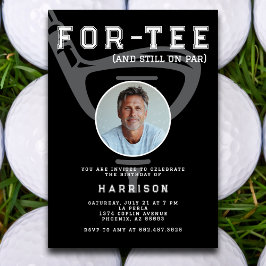 Invitación 40.º Fiesta de cumpleaños foto de negro de golf mo