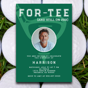 Invitación 40.º Fiesta de cumpleaños foto verde de golf moder