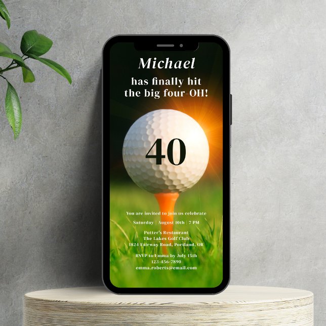Invitación 40.º Fiesta de cumpleaños Golf para adultos Código (Subido por el creador)