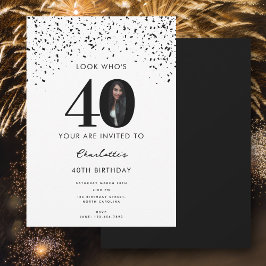 Invitación 40.º Fiesta de cumpleaños mira quién es la foto mo