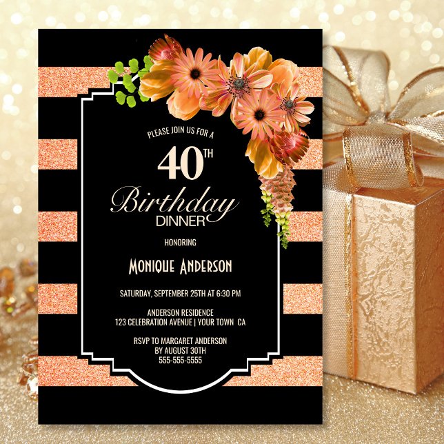 Invitación 40.º Fiesta de la cena coral a rayas (Subido por el creador)