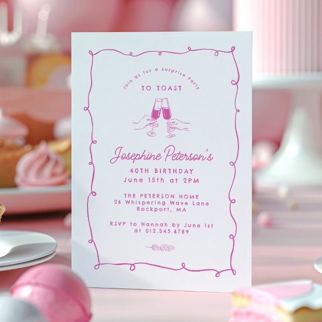 Invitación 40.º Fiesta de la sorpresa de cumpleaños (Subido por el creador)