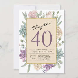 Invitación 40.º Fiesta de la sorpresa floral de cumpleaños