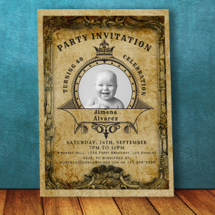 Invitación 40.º Fiesta de sorprender con imágenes retro de cu