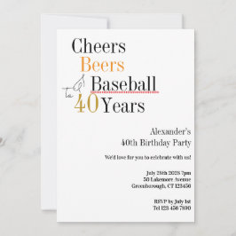 Invitación 40.º Fiesta Mínimo de Béisbol Saludos De Béisbol D