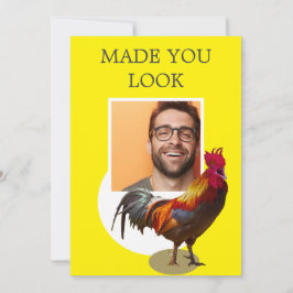 Invitación 40.º gallo de pollo con foto de cumpleaños