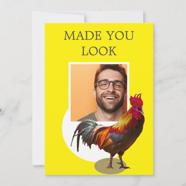 Invitación 40.º gallo de pollo con foto de cumpleaños (Anverso)