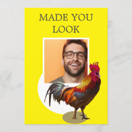 Invitación 40.º gallo de pollo con foto de cumpleaños