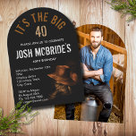 Invitación 40.º Gorra Boots Masculine<br><div class="desc">Boots Masculine Invitation,  un Gorra de foto de cumpleaños número 40,  presenta un par de botas de vaquero de cuero negro con un gorra de vaquero marrón cubierto por encima. Añade tu foto favorita al revés. Creado por Evco Studio www.zazzle.com/store/evcostudio</div>