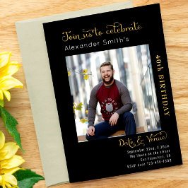 Invitación 40.º Nacimiento Negro