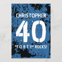 40.º natalicio trendy patrón de grunge AZUL A10