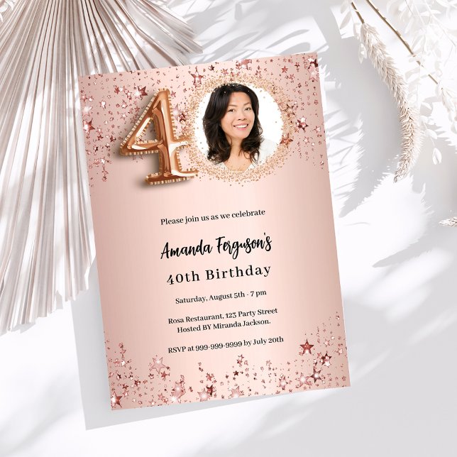 Invitación 40.º rosa de cumpleaños (Subido por el creador)