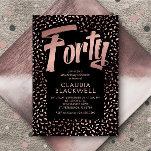 Invitación 40.º Rosa de oro