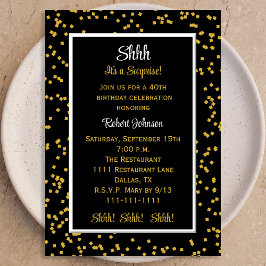Invitación 40.º Shhh es un cumpleaños sorpresa de Confetti