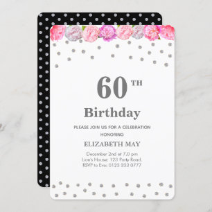 Invitación 40°, 60° cumpleaños con diamantes