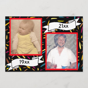 Invitación 40.a celebración del cumpleaños de la letra roja