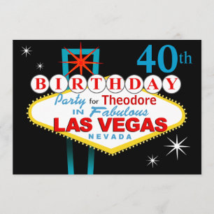 Invitación 40.a fiesta de cumpleaños de Las Vegas