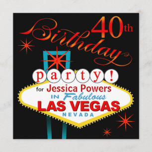 Invitación 40.a fiesta de cumpleaños de Las Vegas
