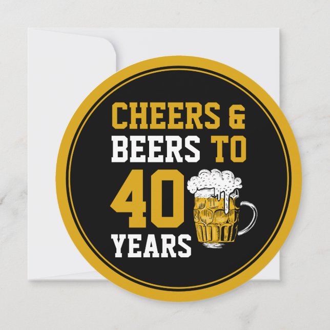 Invitación 40 Alegres y cervezas de cumpleaños a 40 años mode (Reverso)
