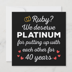 Invitación 40° Aniversario Boda I - Pareja divertida Ruby