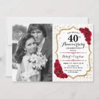40 Aniversario con Foto - Oro Rojo Rubí