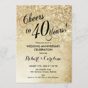 Invitación 40 Aniversario de Boda Oro