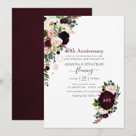 Invitación 40 Aniversario de Bodas de Rubí
