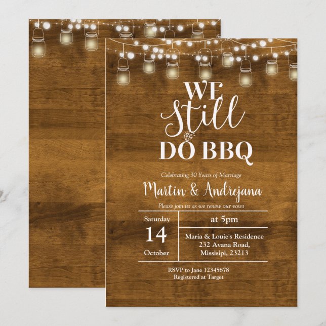 Invitación 40 aniversario de bodas Seguimos hacien (Anverso / Reverso)