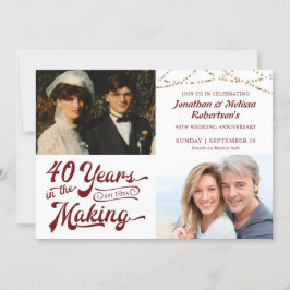 Invitación 40 Aniversario de Ruby Foto de años de elaboración