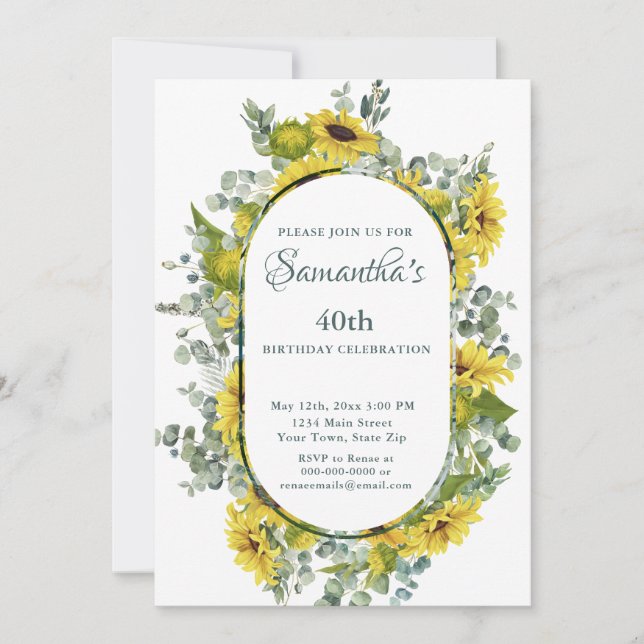 Invitación 40 Aniversario del Girasol (Anverso)