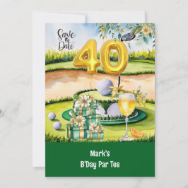 Invitación 40 Aniversario del Golf con Pastel en Campo para G