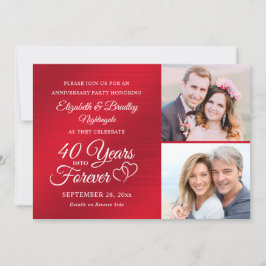 Invitación 40 Aniversario Hearts AÑOS EN PARA SIEMPRE 2 Foto